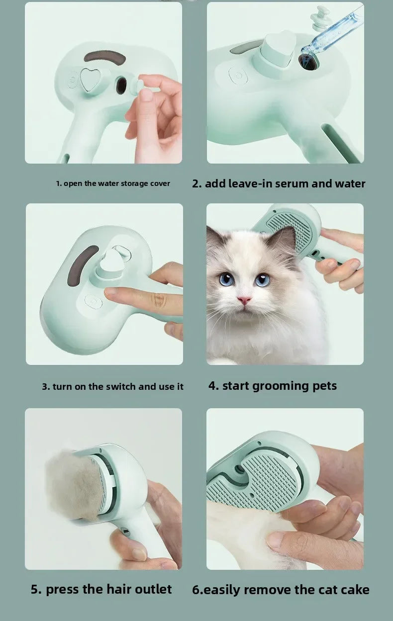 Escova Pet a Vapor para Remoção de Pelos
